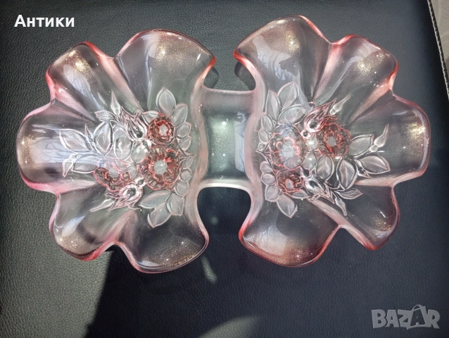 Кристална двойна купа , снимка 13 - Прибори за хранене, готвене и сервиране - 52627525