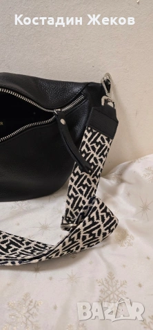 Дамска оригинална италианска чанта от естествена кожа тип „банан“ ., снимка 12 - Чанти - 53827591