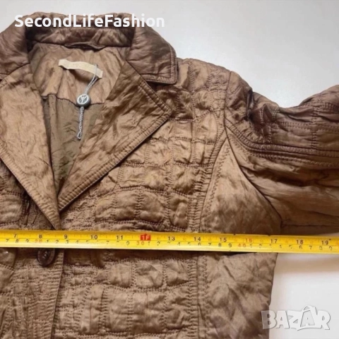 Дамско ватирано яке Carlo Colucci размер 38 M златисто-кафяво., снимка 2 - Якета - 52461299
