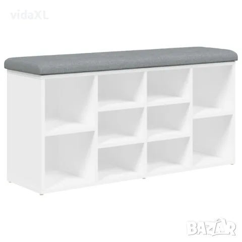 vidaXL Пейка за обувки, бяла, 102x32x50 см, инженерно дърво, снимка 1 - Маси - 56148081