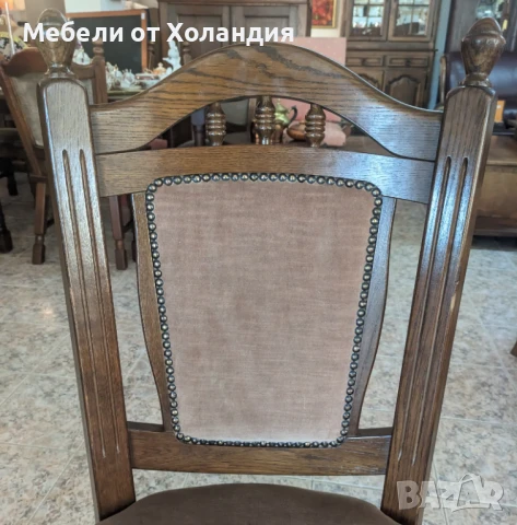 4 дъбови стола с дамаска, снимка 7 - Столове - 50999504