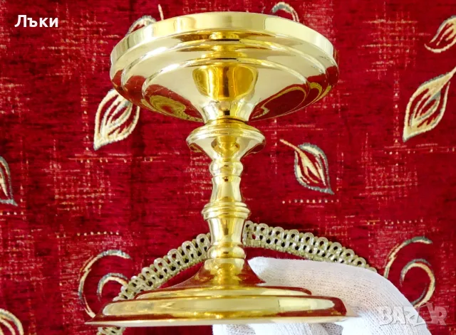 Позлатен свещник PartyLite,24k Gold. , снимка 4 - Антикварни и старинни предмети - 56348721