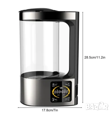 Премиум Водородна Бутилка Алкална Вода Генератор за Хидрогенирана Вода Озон Йонизатор Хидрогенератор, снимка 2 - Други - 50019982