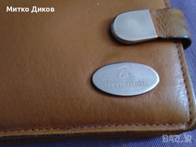 Bene Detty Paris марково портмоне естествена кожа  малко компактно 100х83мм, снимка 2 - Портфейли, портмонета - 41577589