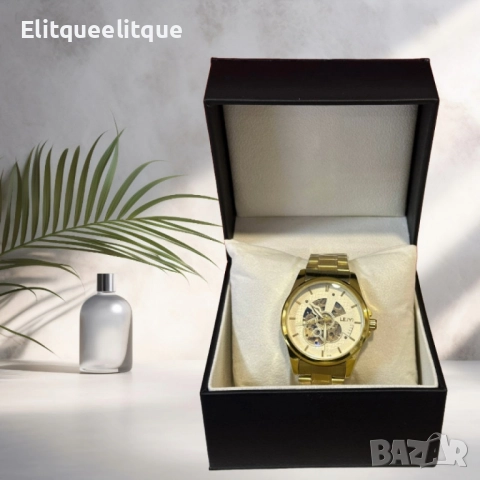 Луксозен мъжки часовник LEIYI – съвършенство в злато и механика, снимка 2 - Мъжки - 52055731