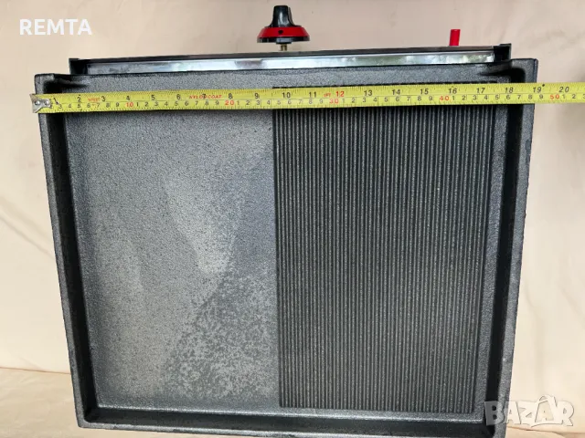 Професионална Газова скара чугунена плоча ½ Оребрена ½ Гладка 50х51см с газова защита CE, снимка 4 - Обзавеждане за заведение - 34818403