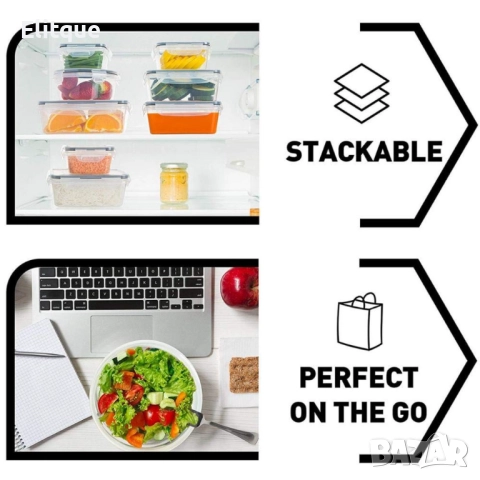 Комплект стъклени купи с пластмасов капак - 3броя, снимка 6 - Други - 52744908