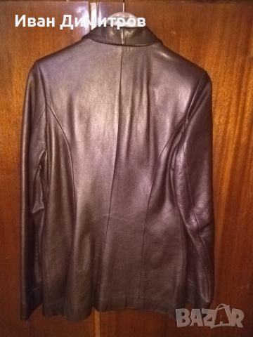 Неупотребявано кожено яке тип сако DICANO, размер S, снимка 2 - Якета - 36232771