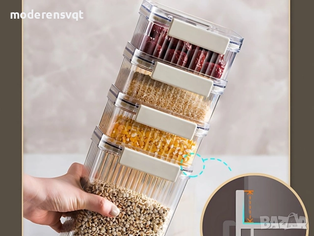 Комплект 7 части кухненски контейнери за храна с уплътнител, снимка 2 - Кутии за храна - 51924381