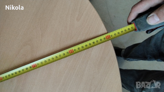 Маса кръгла ф-90см с метален крак, снимка 3 - Маси - 44606458