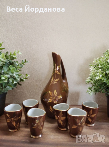 Стар керамичен сервиз за ракия, снимка 1