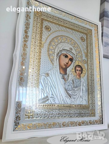Икона "Света Богородица Казанска" с дървена рамка и стъкло., снимка 2 - Икони - 41807849
