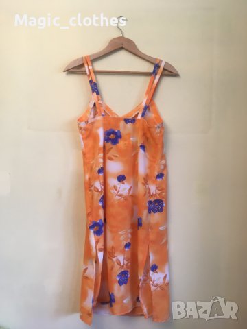 Лятна рокля с презрамки(оранжева), стил 90-те, българско производство, снимка 2 - Рокли - 40397084