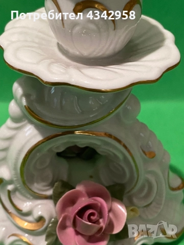 Dresden style.1935-1955г. Порцеланов свещник., снимка 9 - Антикварни и старинни предмети - 52468106