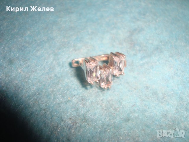 СРЕБЪРНА СКЪПОЦЕННА АРТ НУВО ОБЕЦА СРЕБРО 925 АНГЛИЯ с 3 ЕДРИ ФАСЕТИРАНИ ПЛАНИНСКИ КРИСТАЛИ 25639, снимка 12 - Обеци - 35820847
