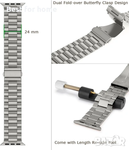 Каишка Tasikar, съвместима с Apple Watch, 49 мм, 45 мм, 44 мм, 42 мм, снимка 6 - Смарт гривни - 53406002
