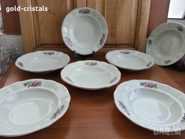 Стар български порцелан чинии дълбоки, снимка 2 - Антикварни и старинни предмети - 35849231