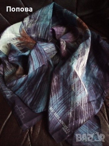 'MICHELANGELO' ROMA уникален флорален  шал/високо съдържание коприна/, снимка 3 - Шалове - 40542600