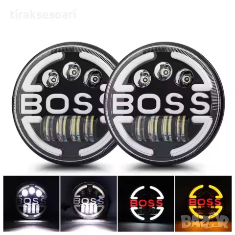 НОВ МОДЕЛ BOSS 200W 7 Инчови Диодни Фарове за Lada Niva Jeep Wrangler
