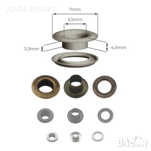 Матрица за капси и 300 бр капси с шайби (избор от размери), снимка 3 - Други инструменти - 41872540