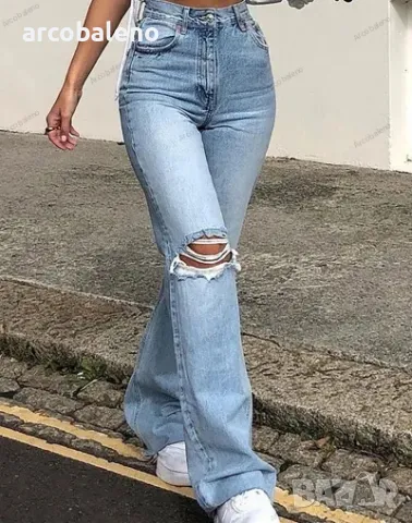 Дамски широки дънки с клош крачоли, 3цвята , снимка 8 - Дънки - 49072189