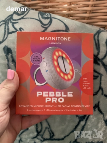 Устройство за тонизиране на лице Magnitone Pebble Pro с микроток и LED, снимка 10 - Други - 51891464