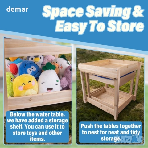 Маса за пясък и вода WodGod, включва голямо прахоустойчиво покривало, снимка 3 - Образователни игри - 52063956