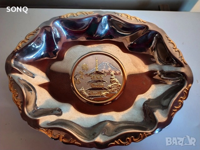 Страхотен Позлатен Съд - Фруктиера, снимка 2 - Антикварни и старинни предмети - 52923720