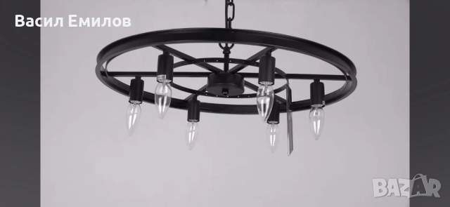 Уникален висящ полилеи с висящи кристали, снимка 2 - Лампи за таван - 51943920