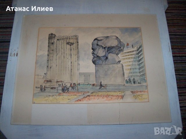 Монументът Карл Маркс в град Кемниц - соц изкуство, снимка 6 - Картини - 35935385