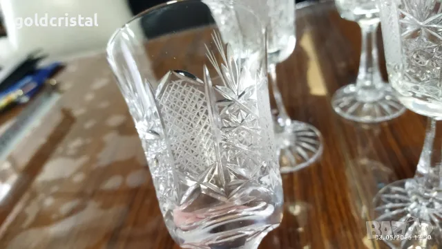 Кристални чаши Зорница лукс, снимка 11 - Антикварни и старинни предмети - 35509878