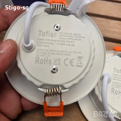 Нови LED луни за вграждане Tofisr 5W (4500K) – 24 броя, снимка 4 - Лед осветление - 56163226