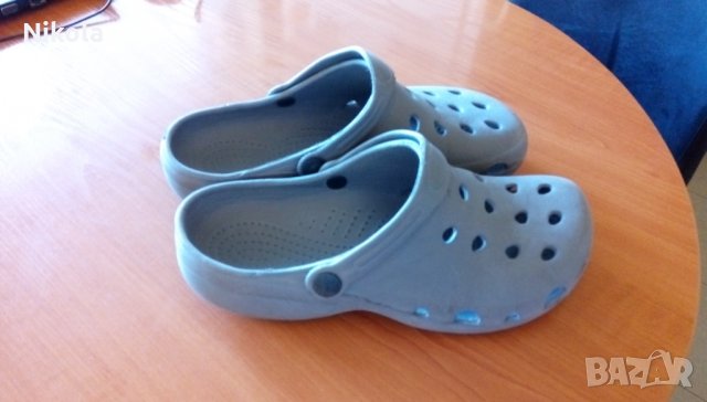 Кроксове, джапанки сини с бяло №39 стелка 25см, снимка 3 - Детски обувки - 34687838