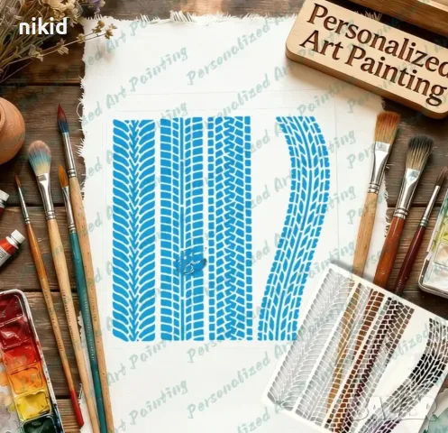 Гумени следи гума стенсил шаблон спрей за торта украса сладки Scrapbooking, снимка 3 - Други - 55967872