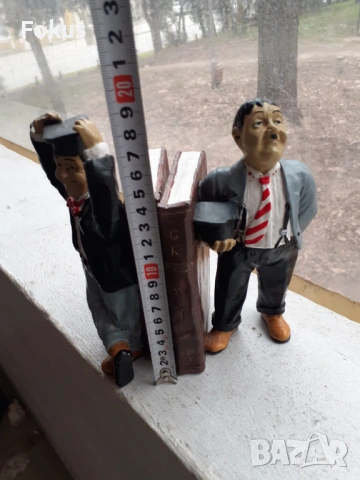 Стари гипсови подпори за книги Лоръл и Харди, снимка 6 - Антикварни и старинни предмети - 53430900