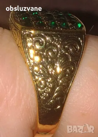 Пръстен със смарагди Евън подарявам, снимка 1