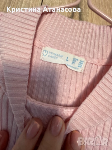 Млечно розова блуза рипс, снимка 3 - Блузи с дълъг ръкав и пуловери - 53056610