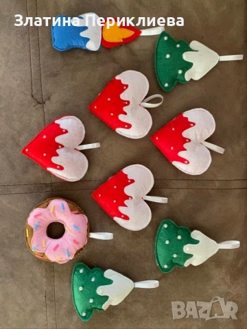 Коледни играчки от филц, снимка 6 - Други - 52532285