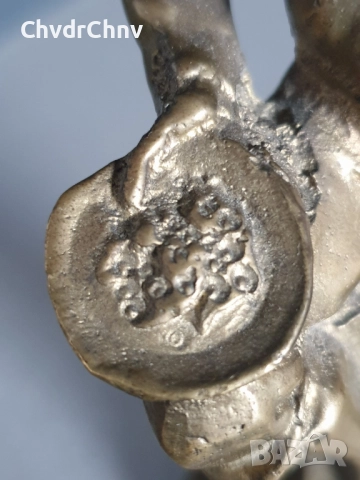 17см-2кг Capodimonte статуетка/Каподимонте бронзова фигура-декорация за каминен часовник, снимка 7 - Статуетки - 52896651