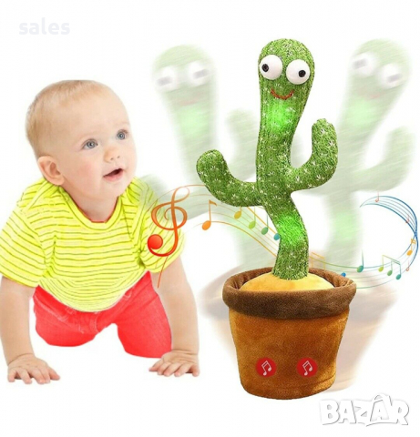 ПЛЮШЕН КАКТУС АЛЕХАНДРО–СВЕТЕЩ, ТАНЦУВАЩ, ГОВОРЕЩ И ПЕЕЩ СЪС 120 ПЕСНИ, снимка 3 - Музикални играчки - 36126630