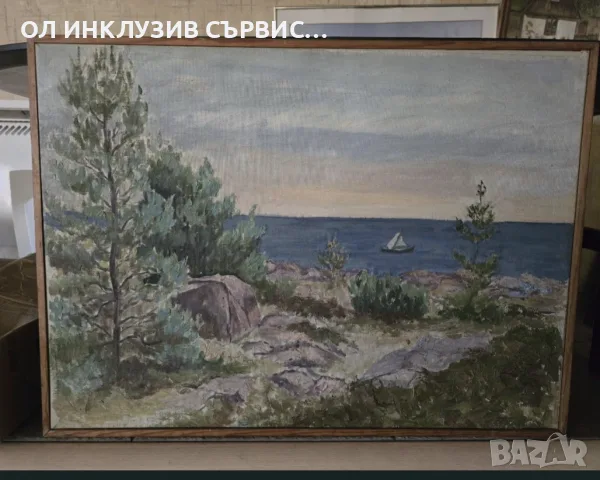 Колекционерска картина маслени бои от Хелми Биезе (Финландия) с рамка РАЗПРОДАЖБА