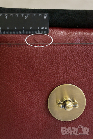 Естествена кожа, червена дамска чанта за рамо марка Giulia, снимка 7 - Чанти - 18841670