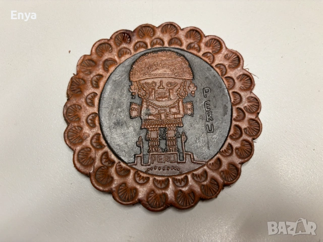 Кожени подложки за чаши от Перу - 5 бр. - за колекционери, снимка 4 - Антикварни и старинни предмети - 53743717