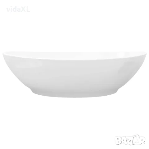 vidaXL Луксозна керамична мивка с овална форма, бяла, 40x33 см, снимка 5 - Мивки - 56146028