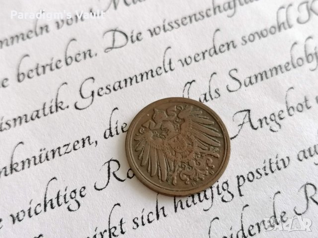 Райх монета - Германия - 1 пфениг | 1911г.; серия A, снимка 2 - Нумизматика и бонистика - 41579965