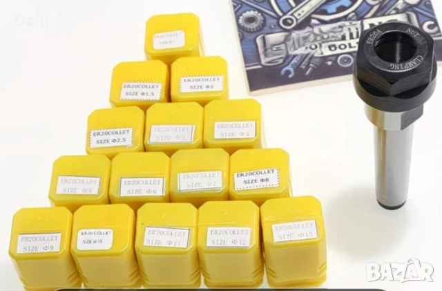 Комплект 16 бр.цанги ER20 ,1-13 мм, снимка 4 - Стругове - 53257329