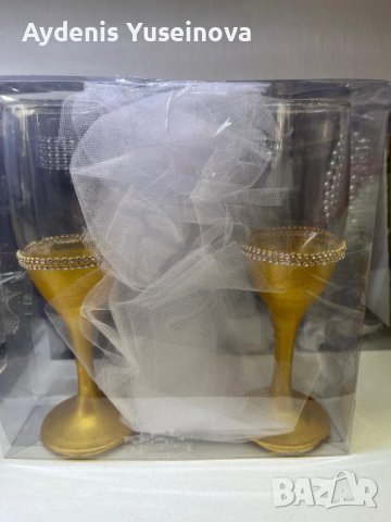 Сватбени чаши , снимка 3 - Сватбени аксесоари - 40582159