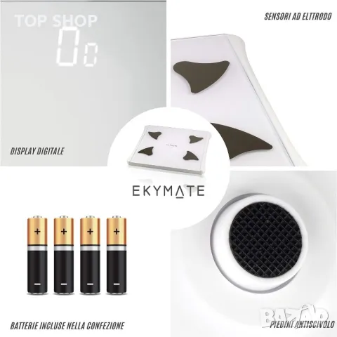 Везна анализатор с Блутуут връзка EKYMATE 180kg, снимка 4 - Маши за коса - 48485679