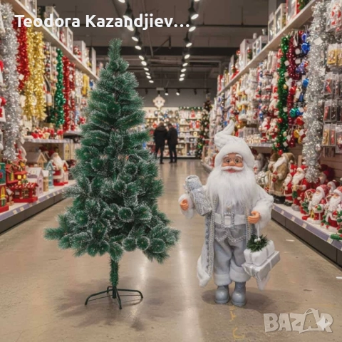 Дядо Коледа + Елха със заскрежени връхчета , снимка 3 - Декорация за дома - 52523990