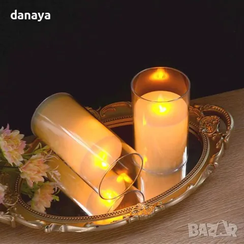 5411 Реалистична електронна свещ с ефект на истински пламък, 15см, снимка 2 - Декорация за дома - 47773737